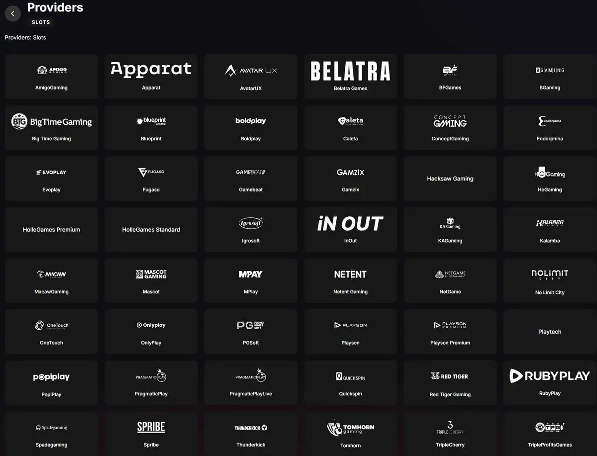 Logos of Sneket casino game providers including Pragmatic Play, Evolution and NetEnt